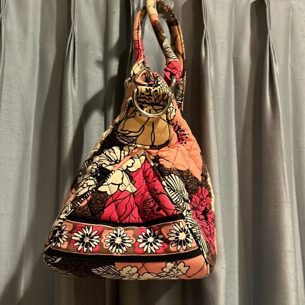 Vera Bradley Mocha Rouge convertible handbag shoulder bag Crossbody RETIRED - Picture 5 of 14